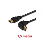 Kabel HDMI kątowy v1.4 Ethernet 3D Dolby TrueHD 24k Gold 1,5m audio video